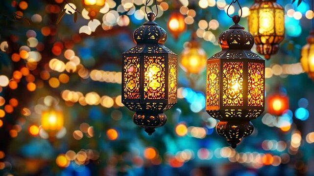 Glowing Ramadan Lanterns: A Festive Night
