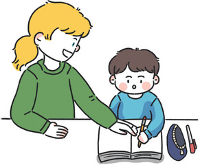 공부를가르키는 선생님