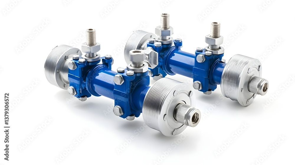 Poster closeup view of a backflow preventer valve a critical device used in water supply systems to prevent