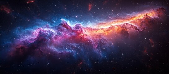 Fototapeta premium Spiral Galaxy in Cosmic Realism with Vibrant Colors in Deep Space