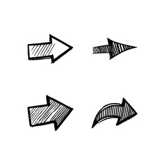 Hand drawn arrow vector icons set