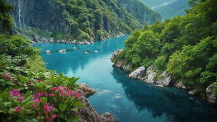 Obraz premium waterfall in the mountains