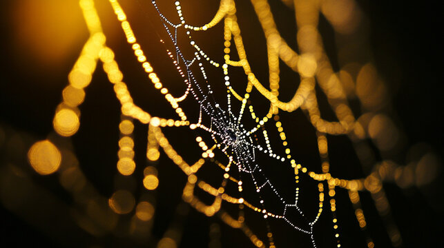 spider web in the morning dew