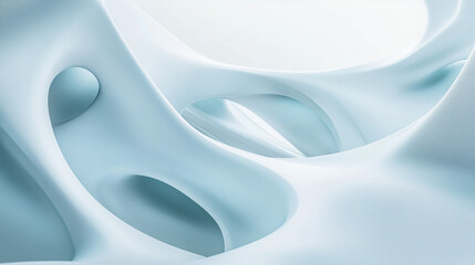astarte.ai: Futuristic Organic Curves &ndash; Abstract White and Light Blue Fluid