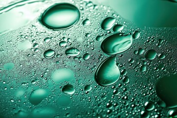 Emerald Green Abstract Chemistry Bubbles Liquid Texture Macro Photography
