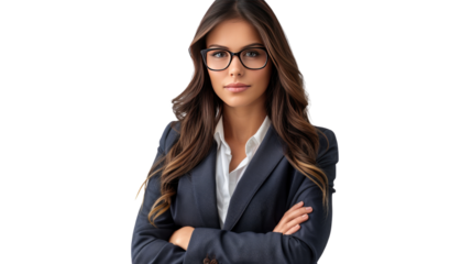 Sophisticated Confidence: A professional woman exuding self-assuredness in formal attire, with a focus on her poised demeanor and captivating gaze, embodying the essence of modern empowerment.