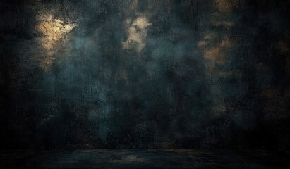 Dark Halloween Background Concept Creepy Dusty Black Wall with Grunge Horror Texture for October