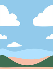Fototapeta premium landscape with blue sky and clouds