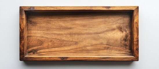 Obraz premium Wooden tray on white background