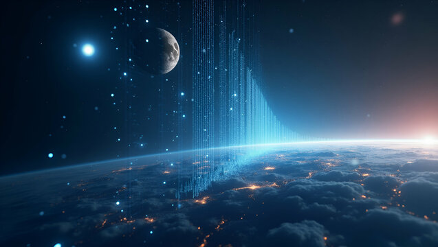 3D Wallpaper Design: Extraterrestrial Intelligence & Cosmic Communication - Innovative SETI Research & Alien Signal Analysis in a Sleek, Minimalist Style