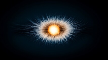 Fototapeta premium Abstract representation of energy emanating from a central point, with dynamic light effects