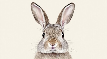Fototapeta premium Easter bunny face chaos a whimsical portrait in high-quality ar gigapixel style