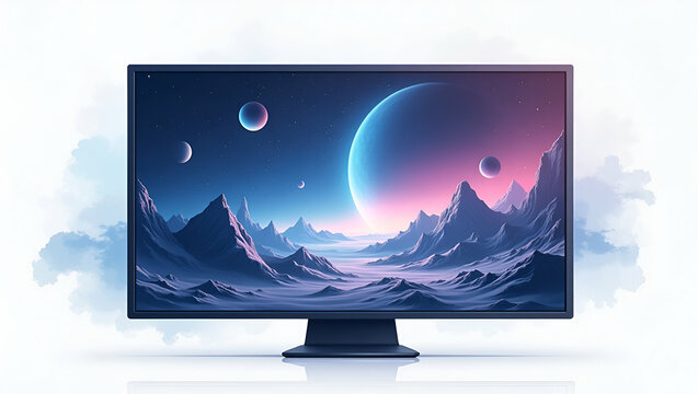 Flat Present a sleek wallpaper design embodying extraterrestrial intelligence with extensive empty space and refined digital visuals that denote transformative SETI research innovative alien signal an