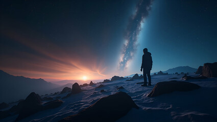 Explore an elegant wallpaper design showcasing extraterrestrial life search, featuring refined digital imagery and negative space for cosmic mysteries.