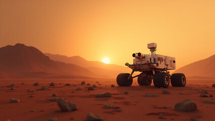 Elegant Mars Rover Missions Wallpaper Design: Explore Advanced Robotic Exploration & Surface Mapping with Negative Space & Digital Accents for Extraterrestrial Discovery