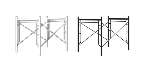 scaffolding icon set isolated on white background
