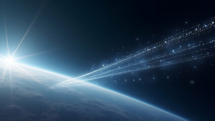 Modern Minimalist Wallpaper Design: Space Tethers, Expansive Empty Space, Sleek Digital Graphics, Advanced Tether Technology, Innovative Momentum Exchange Systems, Transformative Orbital Transfer Meth