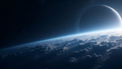 Explore our sleek wallpaper design featuring modern digital imagery of space exploration, perfect for showcasing innovative cosmic journeys.