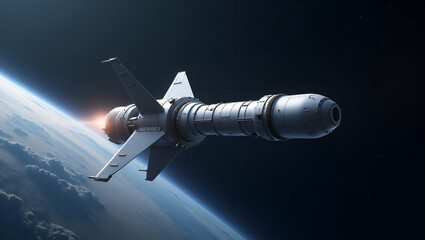 Obraz premium Sleek Nuclear Propulsion Wallpaper Design: Innovative Reactor, Advanced Fuel Optimization & Transformative Efficiency in Space Launch Systems - Digital Astronautics Concept