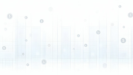 Obraz premium Flat Minimalist Wallpaper Design: Abstract Visuals with Crypto Icons & Blockchain Elements for Modern Commerce - Perfect for Secure Digital Trade & Fintech Integration