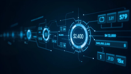 High Resolution Wallpaper of Real-Time Payment Processing: Dynamic Digital Dashboard with Transaction Indicators and Ample Empty Space for Modern Financial Settlements