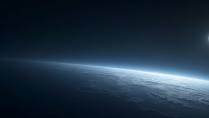 Fototapeta premium Explore a refined minimalist wallpaper design showcasing extraterrestrial intelligence, featuring expansive empty space and advanced SETI imagery.
