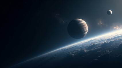 Refined Minimalist Wallpaper Design: Habitable Zone Planets & Celestial Imagery for Advanced Exoplanet Research - Expansive Space for Innovative Habitability Analysis