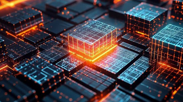 A dynamic interplay of sharp angular shapes interlocks in layers representing secure channels in quantum communication. The use of monochromatic hues within the layers conveys a sense