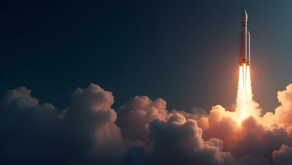 Sleek Wallpaper Design: Reusable Rockets with Negative Space & Digital Accents - Advanced Rocket Reusability, Innovative Booster Recovery, Cost Efficiency, Modern Orbital Exploration.