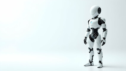 Fototapeta premium Explore our flat wallpaper design showcasing neural network robotics in a minimalist style, perfect for professional photo stock.