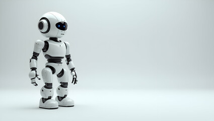 Fototapeta premium 3D Wallpaper artwork showcasing vast empty space with refined minimalist design that epitomizes reinforcement learning robots through cutting edge algorithmic intelligence adaptive machine learning co