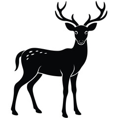 Obraz premium Elegant deer silhouette vector art illustration