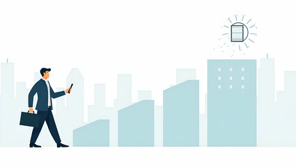 Exploring the Expansive Digital Economy: A Cute Flat Illustration of Online Commerce Growth, Fintech Trends, and Evolving Virtual Marketplaces in Modern Business Frameworks