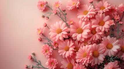 Flores en Armonía: Belleza y Color en un Fondo Pastel