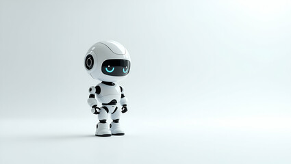 Naklejka premium 3D Wallpaper: Minimalist Design of Reinforcement Learning Robots in Vast Space - Explore Cutting-Edge AI, Adaptive Machine Learning, and Advanced Robotics Aesthetics