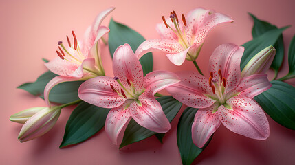 Flores en Armonía: Belleza y Color en un Fondo Pastel