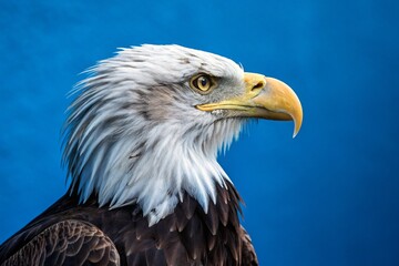 Majestic eagle on a blue background 