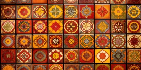 Colorful, decorative tile patterns, wall covering tile pattern