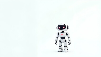Flat Wallpaper Artwork: Sleek Minimalist Style Showcasing AI Robots with Advanced Algorithmic Intelligence and Futuristic Industrial Design in a Cute Vector Illustration