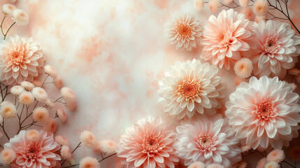 Flores en Armonía: Belleza y Color en un Fondo Pastel