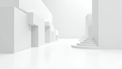 3D Wallpaper Design: Minimalist Aesthetics for Subscription-Based Banking with Dynamic Digital Account Management and Futuristic Financial Solutions on a Sleek White Background