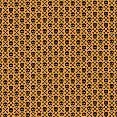 Skull vector, halloween seamless repeat pattern design background, gift wrap paper