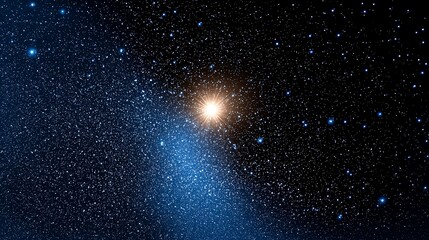 Obraz premium Bright celestial body surrounded by a starry night sky, evoking wonder and exploration