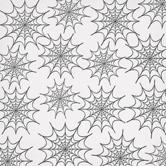 Spider webs vector, halloween seamless repeat pattern design background, gift wrap paper