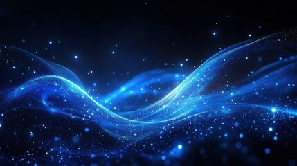 Abstract Blue Digital Wave Design