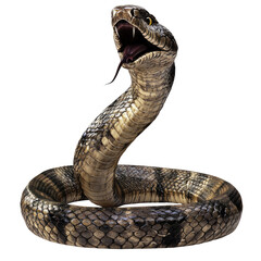Fototapeta premium Hissing Cobra Image on transparent background