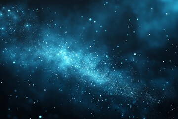 Fototapeta premium Starfield of twinkling blue stars in deep space with nebula clouds