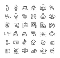 Domotics Icons . Linear dot style Icons. Vector illustration