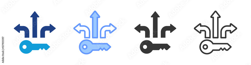 Poster opportunities icon set multiple style collection