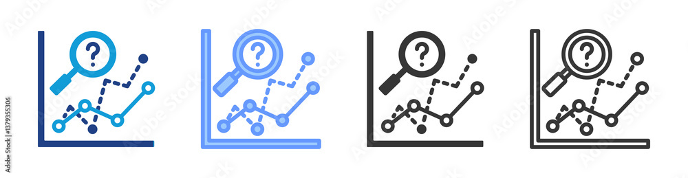 Aufkleber Analysis Forecasting icon set multiple style collection